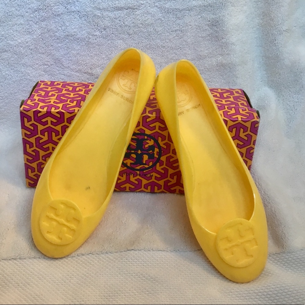 Tory Burch Yellow Reva Jelly Flats Women’s 8 w/box